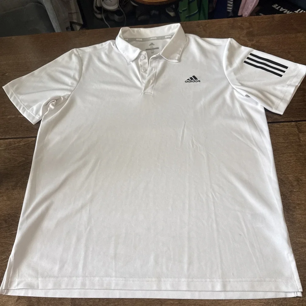 Adidas Golf Polo Mens Short Sleeve Shirt Adult SIze Xl 3 Stripe